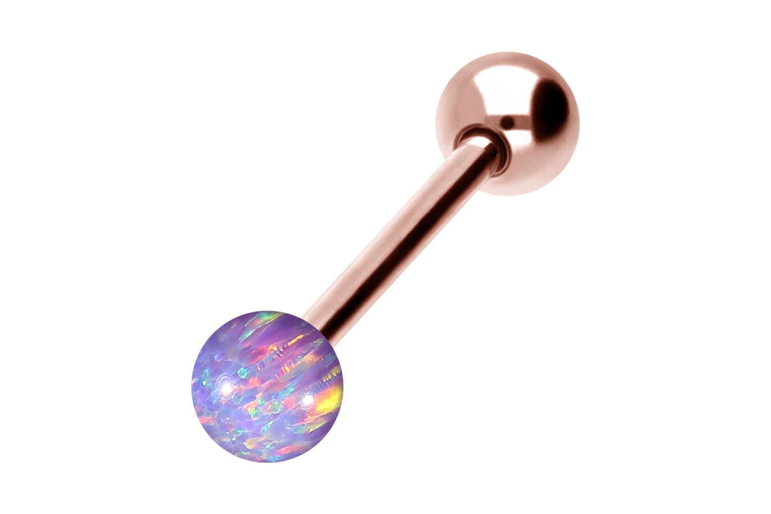Chirurgenstahl Barbell Piercing SYNTHETISCHER OPAL + CHIRURGENSTAHL-KUGEL